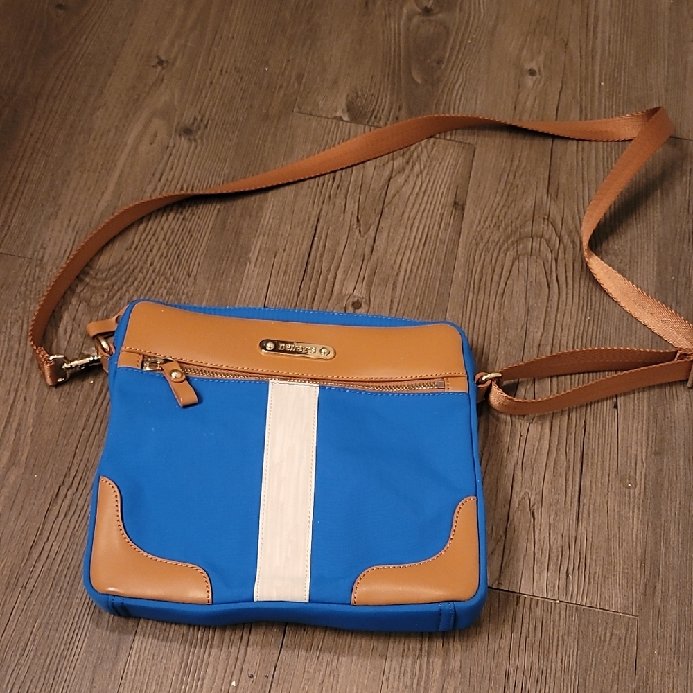 Dooney & Bourke Blue and Tan Crossbody Bag